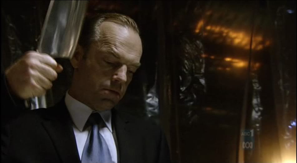 Hugo Weaving meat cleaver